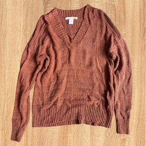 Women’s Rust V-Neck Sweater